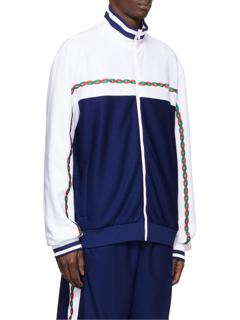 NWT Gucci White and Navy Blue Zip-Up Track Jacket - Fits like small women’s size